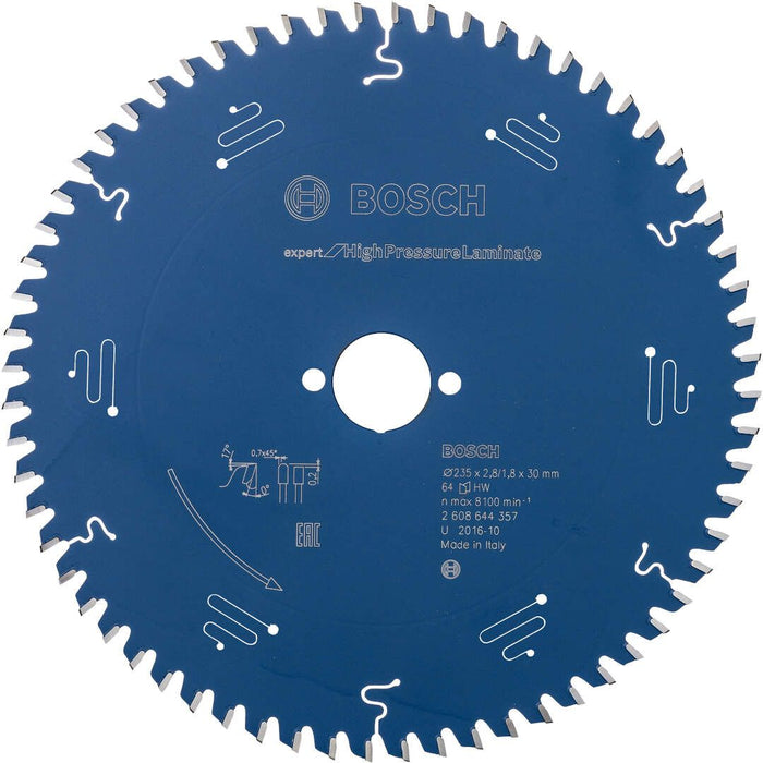 Bosch list kružne testere Expert for High Pressure Laminate 235 x 2,8 x 30 mm, 64 - 2608644357 List kružne testere za laminat BOSCH Madras doo Beograd