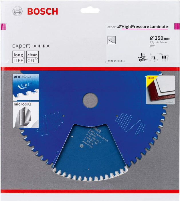 Bosch list kružne testere Expert for High Pressure Laminate 250 x 2,8 x 30 mm, 80 - 2608644358 List kružne testere za laminat BOSCH Madras doo Beograd