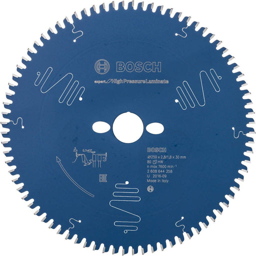 Bosch list kružne testere Expert for High Pressure Laminate 250 x 2,8 x 30 mm, 80 - 2608644358 List kružne testere za laminat BOSCH Madras doo Beograd