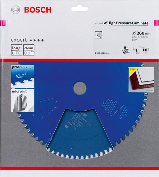 Bosch list kružne testere Expert for High Pressure Laminate 260 x 2,8 x 30 mm, 80 - 2608644361 List kružne testere za laminat BOSCH Madras doo Beograd