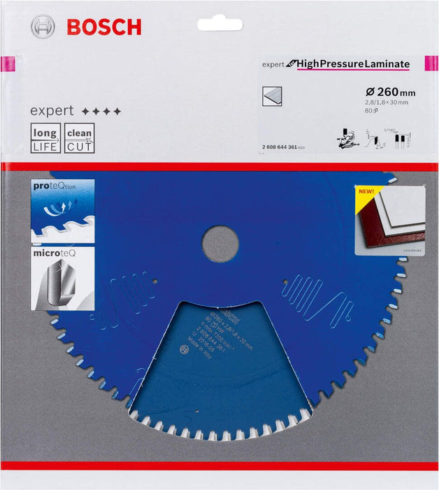 Bosch list kružne testere Expert for High Pressure Laminate 260 x 2,8 x 30 mm, 80 - 2608644361 List kružne testere za laminat BOSCH Madras doo Beograd
