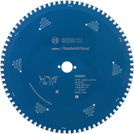 Bosch list kružne testere Expert for Sandwich Panel 355 x 30 x 2,6 mm, 80 - 2608644147 List kružne testere za sendvič panel BOSCH Madras doo Beograd