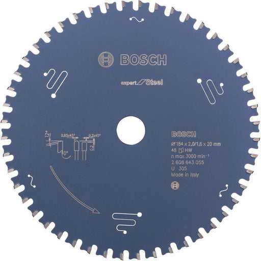 Bosch list kružne testere Expert for Steel 184 x 20 x 2,0 mm, 48 (2608643055) List kružne testere za čelik BOSCH BOSCH-2608643055 Madras doo Beograd