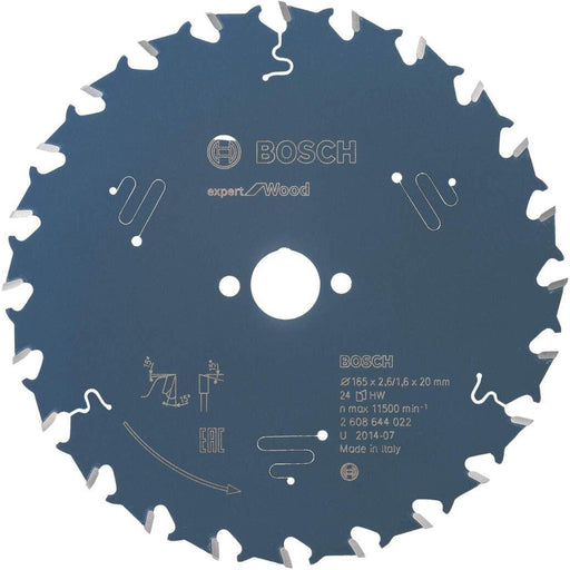 Bosch list kružne testere Expert for Wood 165 x 20 x 2,6 mm, 24 - 2608644022 List kružne testere za drvo BOSCH Madras doo Beograd