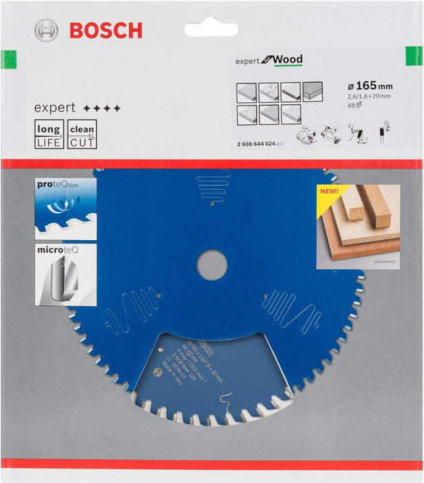 Bosch list kružne testere Expert for Wood 165 x 20 x 2,6 mm, 48 - 2608644024 List kružne testere za drvo BOSCH Madras doo Beograd