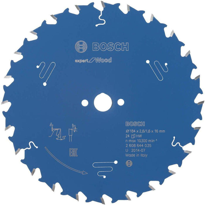 Bosch list kružne testere Expert for Wood 184 x 16 x 2,6 mm, 24 - 2608644035 List kružne testere za drvo BOSCH Madras doo Beograd