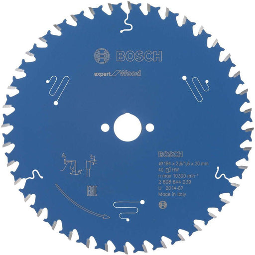 Bosch list kružne testere Expert for Wood 184 x 20 x 2,6 mm, 40 - 2608644039 List kružne testere za drvo BOSCH Madras doo Beograd