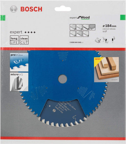 Bosch list kružne testere Expert for Wood 184 x 20 x 2,6 mm, 56 - 2608644040 List kružne testere za drvo BOSCH Madras doo Beograd