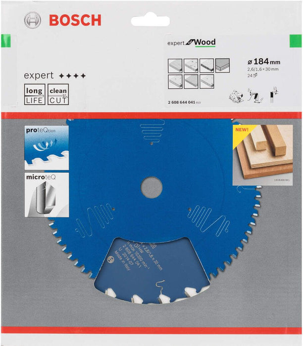 Bosch list kružne testere Expert for Wood 184 x 30 x 2,6 mm, 24 - 2608644041 List kružne testere za drvo BOSCH Madras doo Beograd
