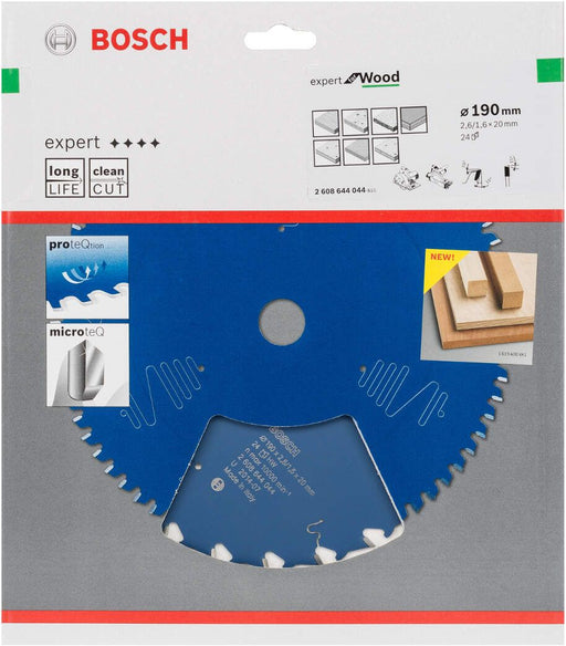 Bosch list kružne testere Expert for Wood 190 x 20 x 2,6 mm, 24 - 2608644044 List kružne testere za drvo BOSCH Madras doo Beograd