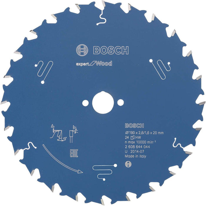 Bosch list kružne testere Expert for Wood 190 x 20 x 2,6 mm, 24 - 2608644044 List kružne testere za drvo BOSCH Madras doo Beograd