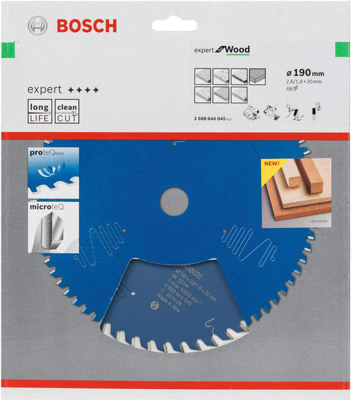 Bosch list kružne testere Expert for Wood 190 x 20 x 2,6 mm, 48 - 2608644045 List kružne testere za drvo BOSCH Madras doo Beograd
