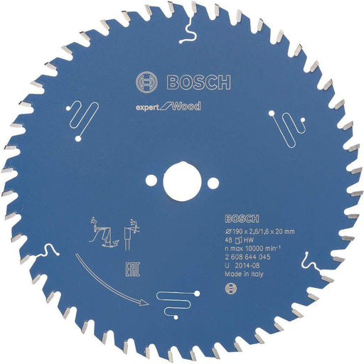 Bosch list kružne testere Expert for Wood 190 x 20 x 2,6 mm, 48 - 2608644045 List kružne testere za drvo BOSCH Madras doo Beograd