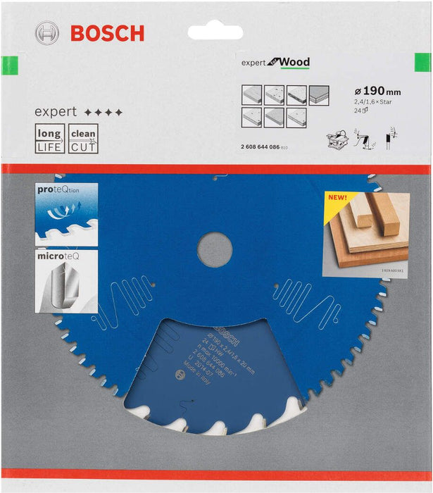 Bosch list kružne testere Expert for Wood 190 x 2,4 mm, 24 - 2608644086 List kružne testere za drvo BOSCH Madras doo Beograd