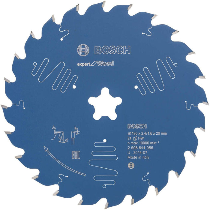 Bosch list kružne testere Expert for Wood 190 x 2,4 mm, 24 - 2608644086 List kružne testere za drvo BOSCH Madras doo Beograd