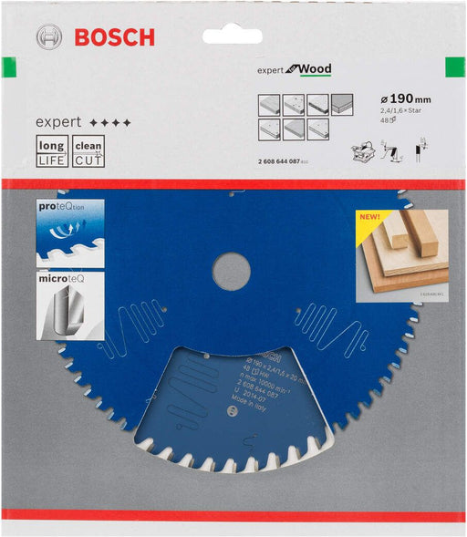 Bosch list kružne testere Expert for Wood 190 x 2,4 mm, 48 - 2608644087 List kružne testere za drvo BOSCH Madras doo Beograd