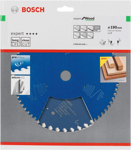Bosch list kružne testere Expert for Wood 190 x 30 x 2,6 mm, 40 - 2608644048 List kružne testere za drvo BOSCH Madras doo Beograd