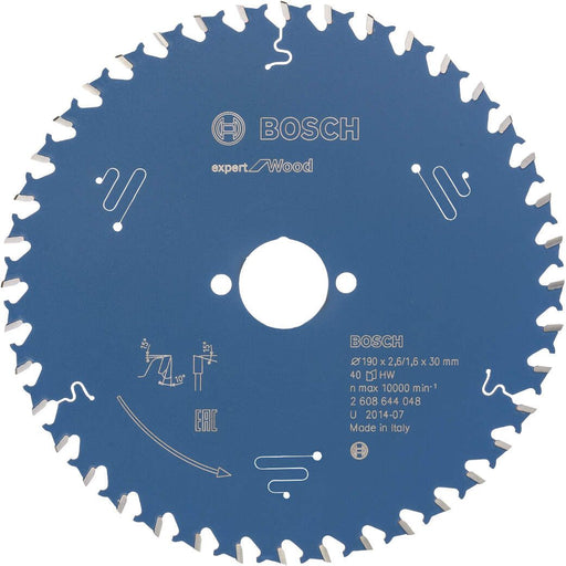 Bosch list kružne testere Expert for Wood 190 x 30 x 2,6 mm, 40 - 2608644048 List kružne testere za drvo BOSCH Madras doo Beograd