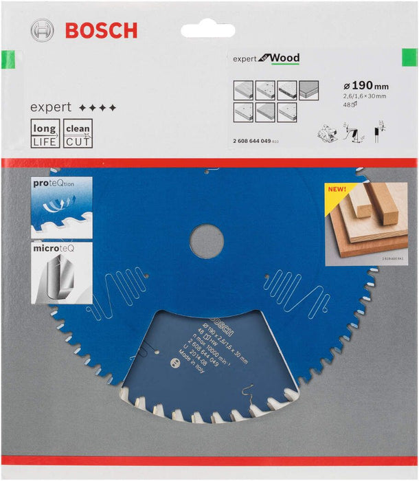 Bosch list kružne testere Expert for Wood 190 x 30 x 2,6 mm, 48 - 2608644049 List kružne testere za drvo BOSCH Madras doo Beograd