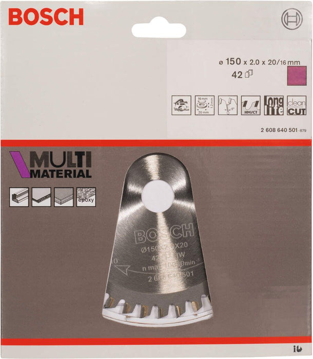 Bosch list kružne testere Multi Material 150 x 20/16 x 2,0 mm; 42 - 2608640501 List višenamenske kružne testere BOSCH BOSCH-2608640501 Madras doo Beograd