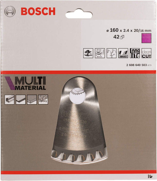 Bosch list kružne testere Multi Material 160 x 20/16 x 2,4 mm; 42 - 2608640503 List višenamenske kružne testere BOSCH BOSCH-2608640503 Madras doo Beograd