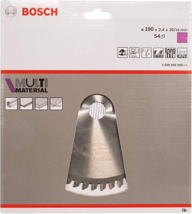 Bosch list kružne testere Multi Material 190 x 20/16 x 2,4 mm; 54 - 2608640508 List višenamenske kružne testere BOSCH BOSCH-2608640508 Madras doo Beograd