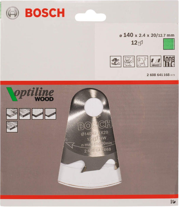 Bosch list kružne testere Optiline Wood 140 x 20/12,7 x 2,4 mm, 12 - 2608641168 List kružne testere za drvo BOSCH BOSCH-2608641168 Madras doo Beograd