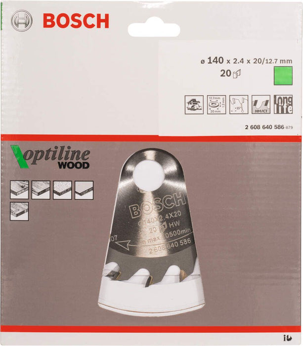Bosch list kružne testere Optiline Wood 140 x 20/12,7 x 2,4 mm, 20 - 2608640586 List kružne testere za drvo BOSCH Madras doo Beograd