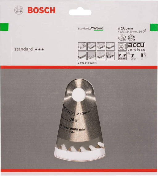 Bosch list kružne testere Optiline Wood 165 x 20/16 x 1,7 mm, 36 - 2608642602 List kružne testere za drvo BOSCH BOSCH-2608642602 Madras doo Beograd