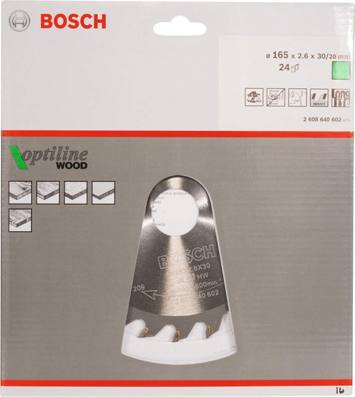 Bosch list kružne testere Optiline Wood 165 x 30 x 2,6 mm, 24 - 2608640602 List kružne testere za drvo BOSCH BOSCH-2608640602 Madras doo Beograd