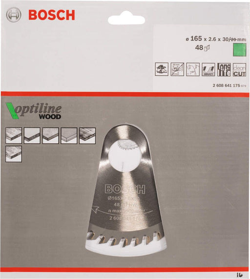 Bosch list kružne testere Optiline Wood 165 x 30 x 2,6 mm, 48 - 2608641175 List kružne testere za drvo BOSCH BOSCH-2608641175 Madras doo Beograd