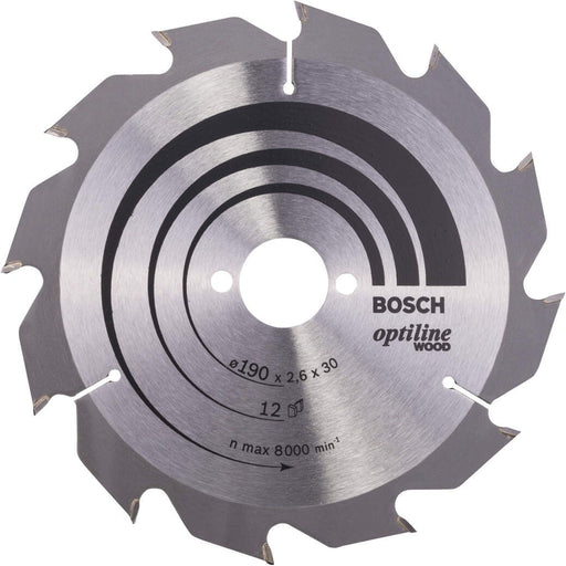 Bosch list kružne testere Optiline Wood 190 x 30 x 2,6 mm, 12 - 2608641187 List kružne testere za drvo BOSCH BOSCH-2608641187 Madras doo Beograd