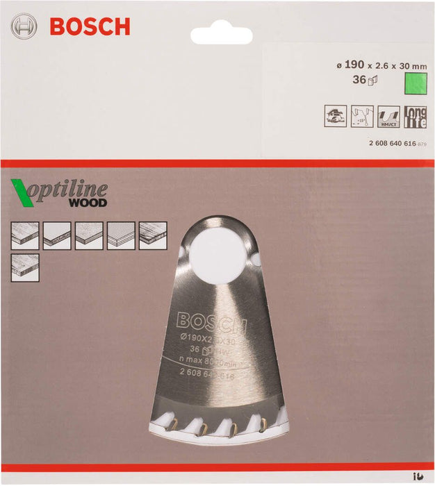 Bosch list kružne testere Optiline Wood 190 x 30 x 2,6 mm, 36 - 2608640616 List kružne testere za drvo BOSCH Madras doo Beograd