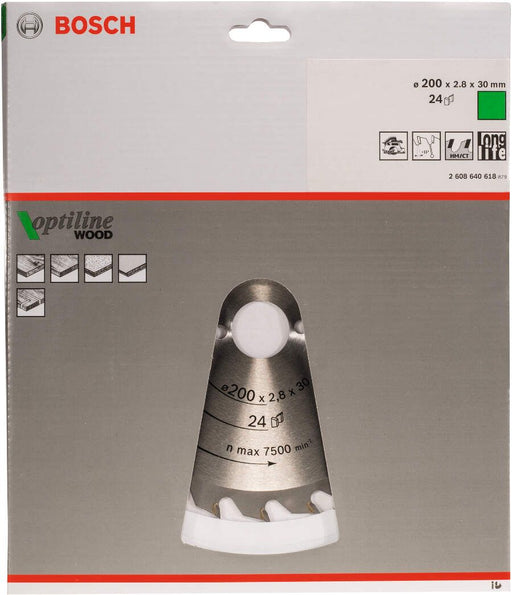 Bosch list kružne testere Optiline Wood 200 x 30 x 2,8 mm, 24 - 2608640618 List kružne testere za drvo BOSCH Madras doo Beograd