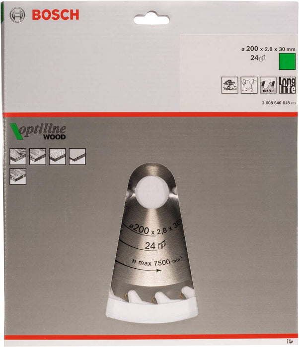 Bosch list kružne testere Optiline Wood 200 x 30 x 2,8 mm, 24 - 2608640618 List kružne testere za drvo BOSCH Madras doo Beograd