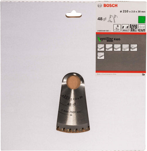 Bosch list kružne testere Optiline Wood 210 x 30 x 2,0 mm, 48 - 2608640430 List kružne testere za drvo BOSCH BOSCH-2608640430 Madras doo Beograd