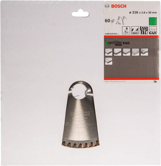Bosch list kružne testere Optiline Wood 216 x 30 x 2,8 mm, 60 - 2608640642 List kružne testere za drvo BOSCH Madras doo Beograd