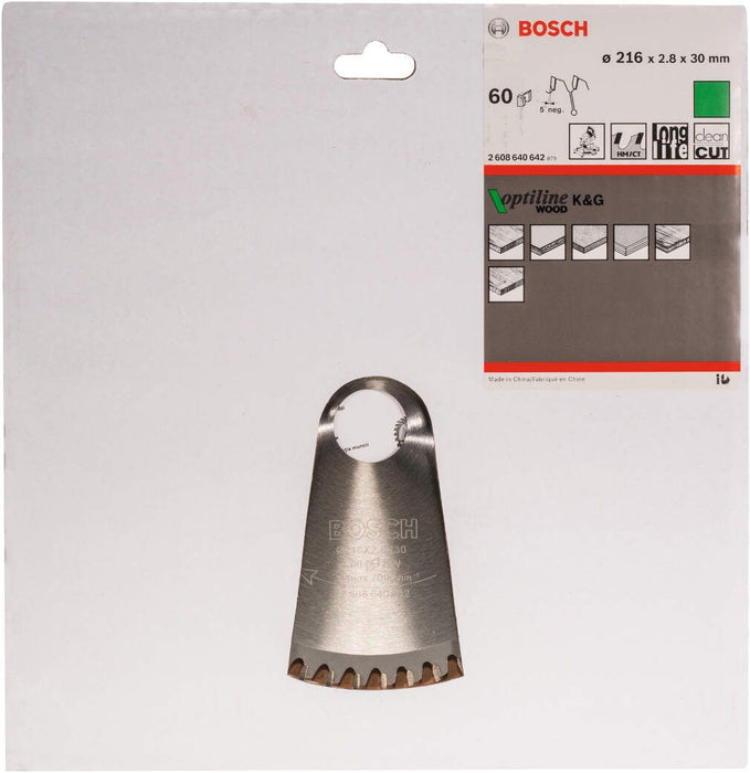 Bosch list kružne testere Optiline Wood 216 x 30 x 2,8 mm, 60 - 2608640642 List kružne testere za drvo BOSCH Madras doo Beograd