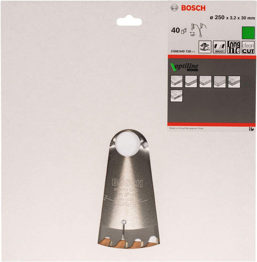 Bosch list kružne testere Optiline Wood 250 x 30 x 3,2 mm, 40 - 2608640728 List kružne testere za drvo BOSCH BOSCH-2608640728 Madras doo Beograd