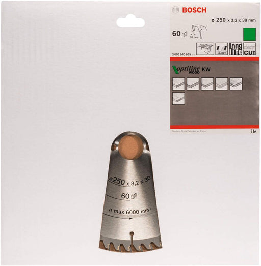 Bosch list kružne testere Optiline Wood 250 x 30 x 3,2 mm, 60 - 2608640665 List kružne testere za drvo BOSCH BOSCH-2608640665 Madras doo Beograd