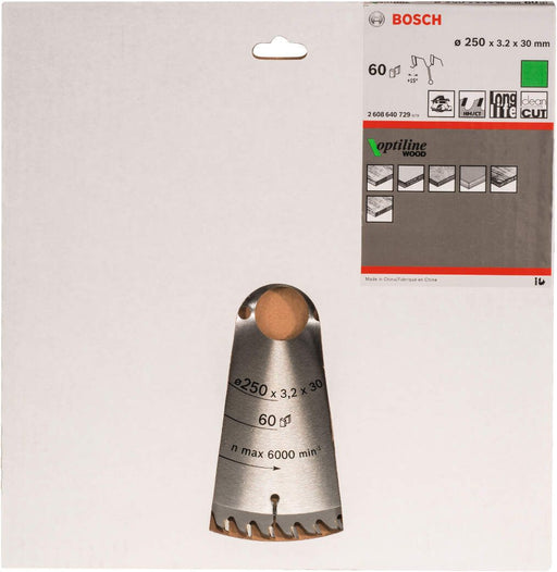 Bosch list kružne testere Optiline Wood 250 x 30 x 3,2 mm, 60 - 2608640729 List kružne testere za drvo BOSCH BOSCH-2608640729 Madras doo Beograd