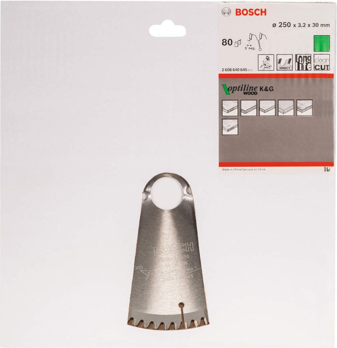Bosch list kružne testere Optiline Wood 250 x 30 x 3,2 mm, 80 - 2608640645 List kružne testere za drvo BOSCH Madras doo Beograd