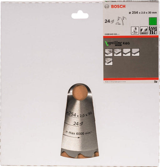 Bosch list kružne testere Optiline Wood 254 x 30 x 2,0 mm, 24 - 2608640434 List kružne testere za drvo BOSCH BOSCH-2608640434 Madras doo Beograd