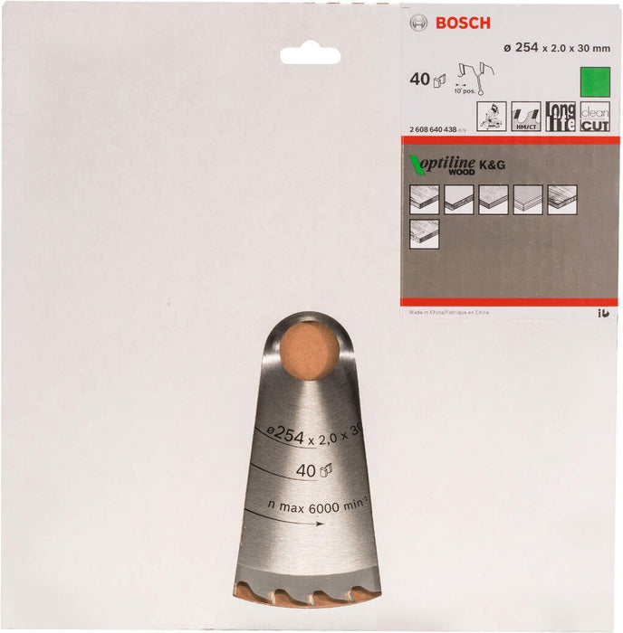 Bosch list kružne testere Optiline Wood 254 x 30 x 2,0 mm, 40 - 2608640438 List kružne testere za drvo BOSCH BOSCH-2608640438 Madras doo Beograd