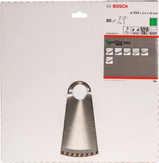 Bosch list kružne testere Optiline Wood 254 x 30 x 2,5 mm, 80 - 2608640437 List kružne testere za drvo BOSCH BOSCH-2608640437 Madras doo Beograd