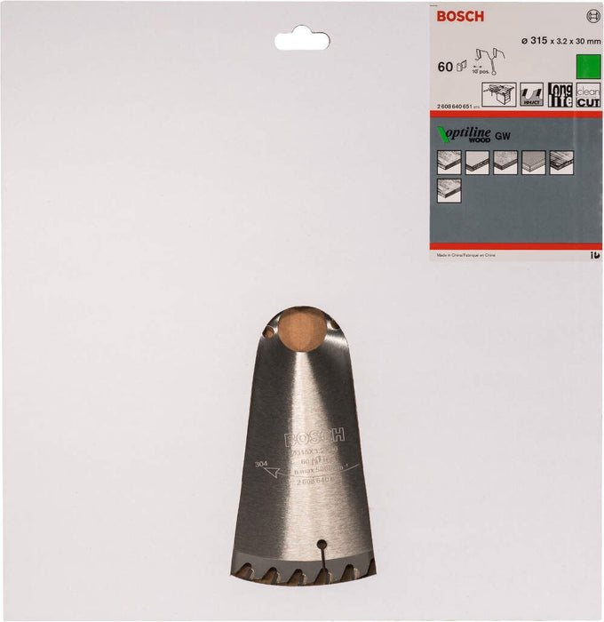 Bosch list kružne testere Optiline Wood 315 x 30 x 3,2 mm, 60 - 2608640651 List kružne testere za drvo BOSCH Madras doo Beograd
