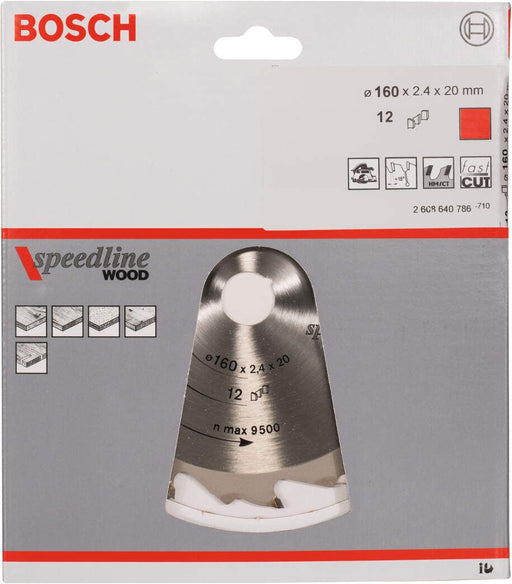 Bosch list kružne testere Speedline Wood 160 x 20 x 2,4 mm, 12 - 2608640786 List kružne testere za drvo BOSCH BOSCH-2608640786 Madras doo Beograd