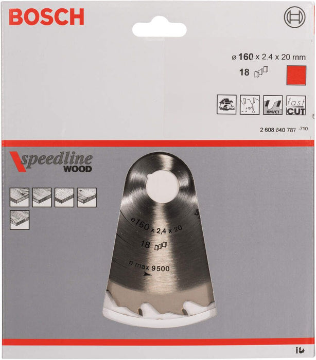 Bosch list kružne testere Speedline Wood 160 x 20 x 2,4 mm, 18 - 2608640787 List kružne testere za drvo BOSCH BOSCH-2608640787 Madras doo Beograd