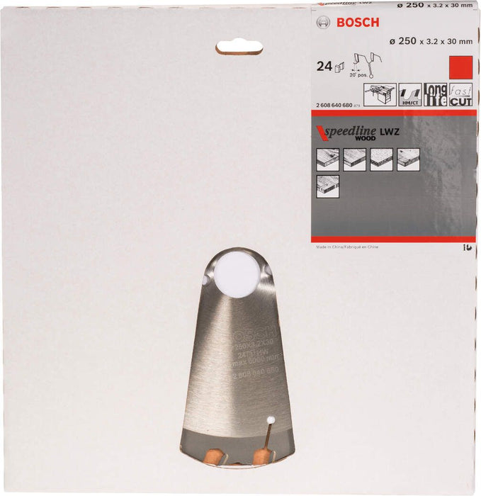 Bosch list kružne testere Speedline Wood 250 x 30 x 3,2 mm, 24 - 2608640680 List kružne testere za drvo BOSCH Madras doo Beograd