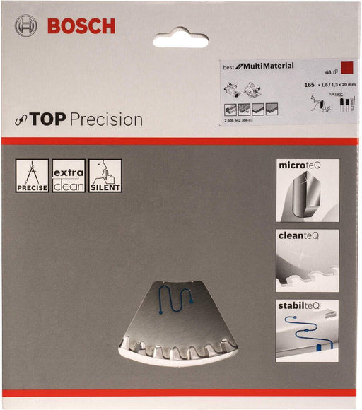 Bosch list kružne testere Top Precision Best for Multi Material 165 x 20 x 1,8 mm, 48 - 2608642388 List višenamenske kružne testere BOSCH BOSCH-2608642388 Madras doo Beograd